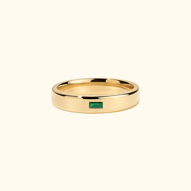 Baguette Birthstone Wedding Band