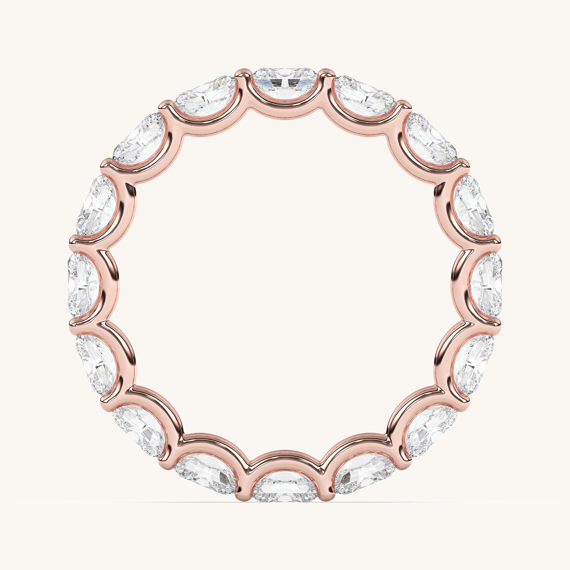 Oval Scallop Eternity Band