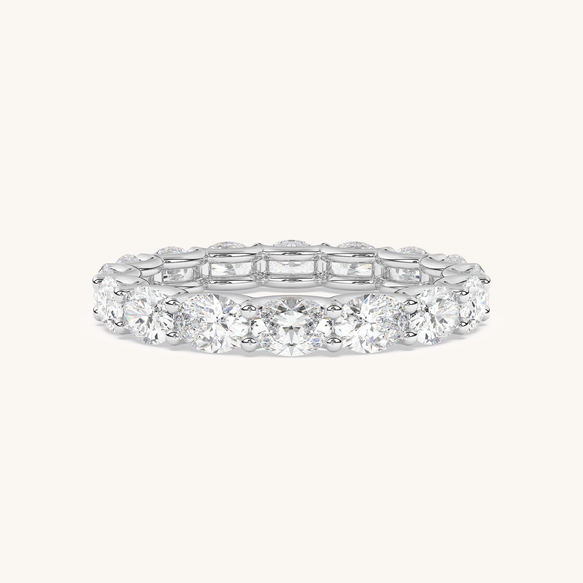 East-West Oval Scallop Eternity Band