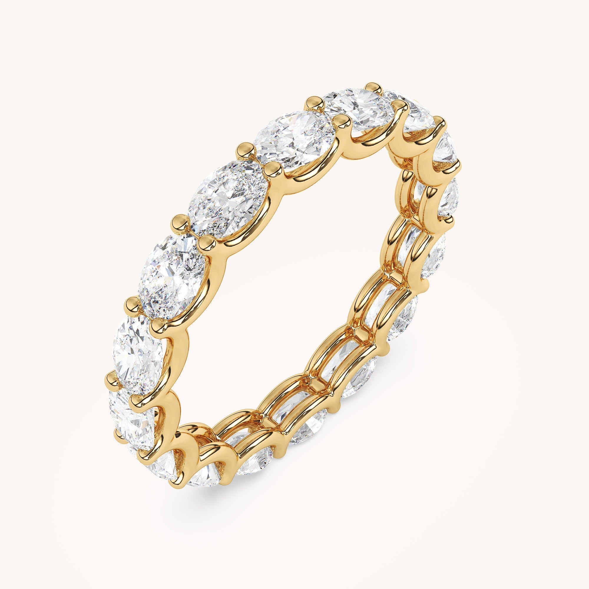 East-West Oval Scallop Eternity Band