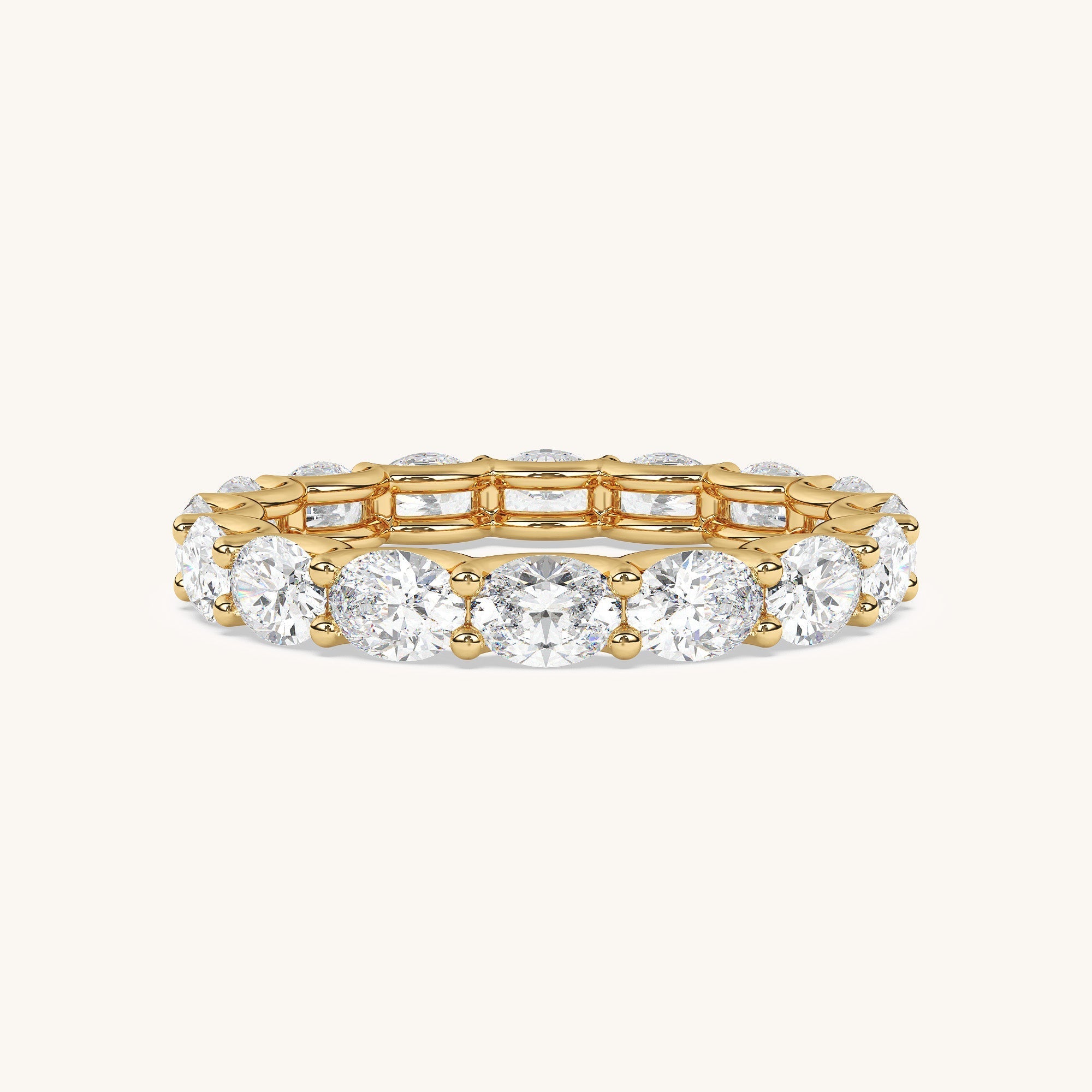 East-West Oval Scallop Eternity Band