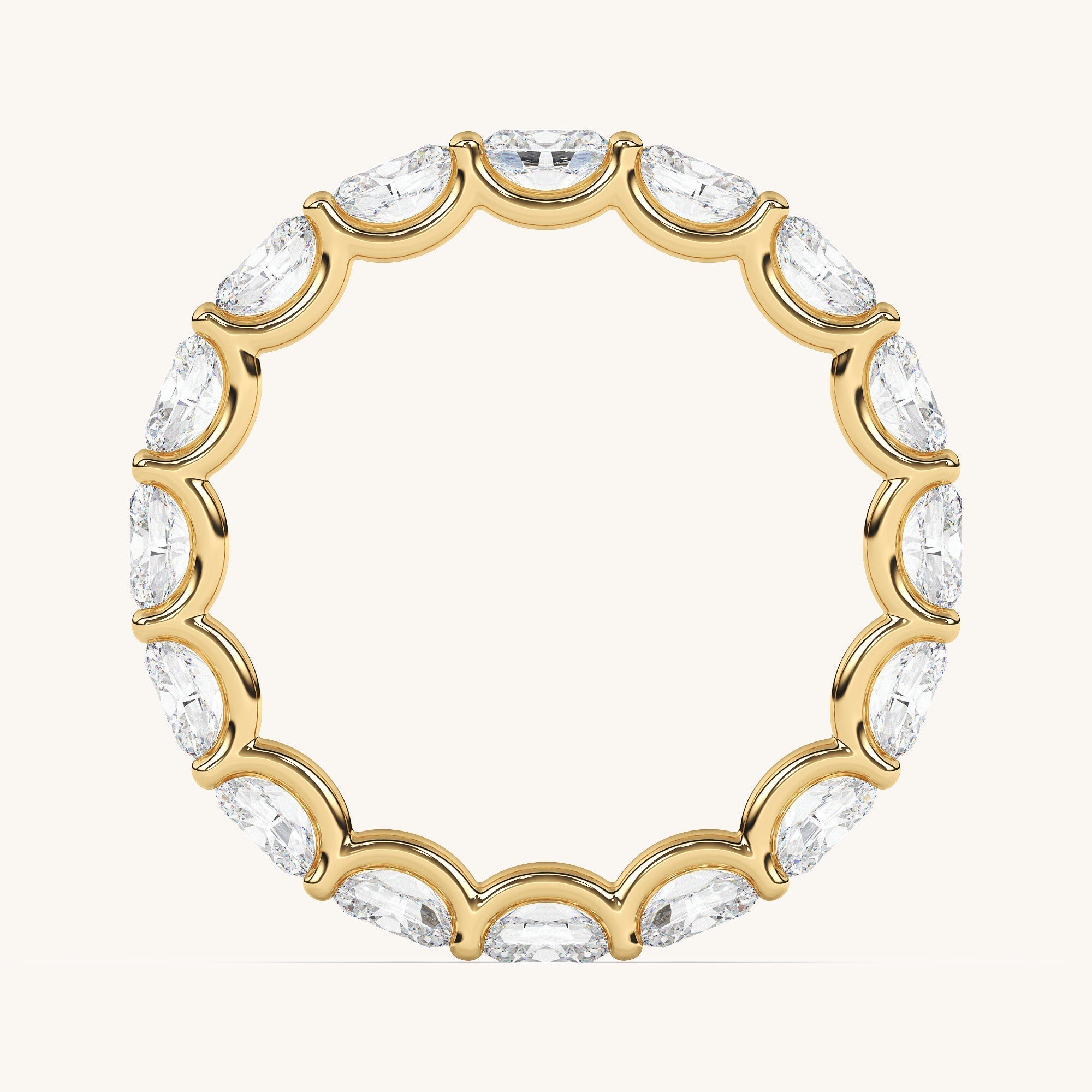 East-West Oval Scallop Eternity Band