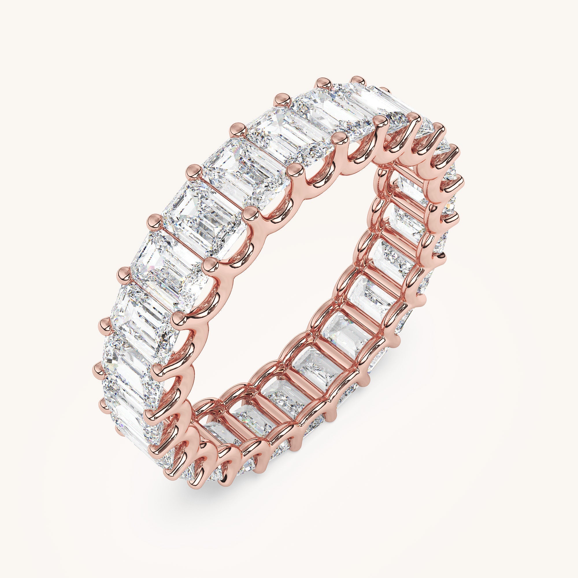 East-West Oval Scallop Eternity Band