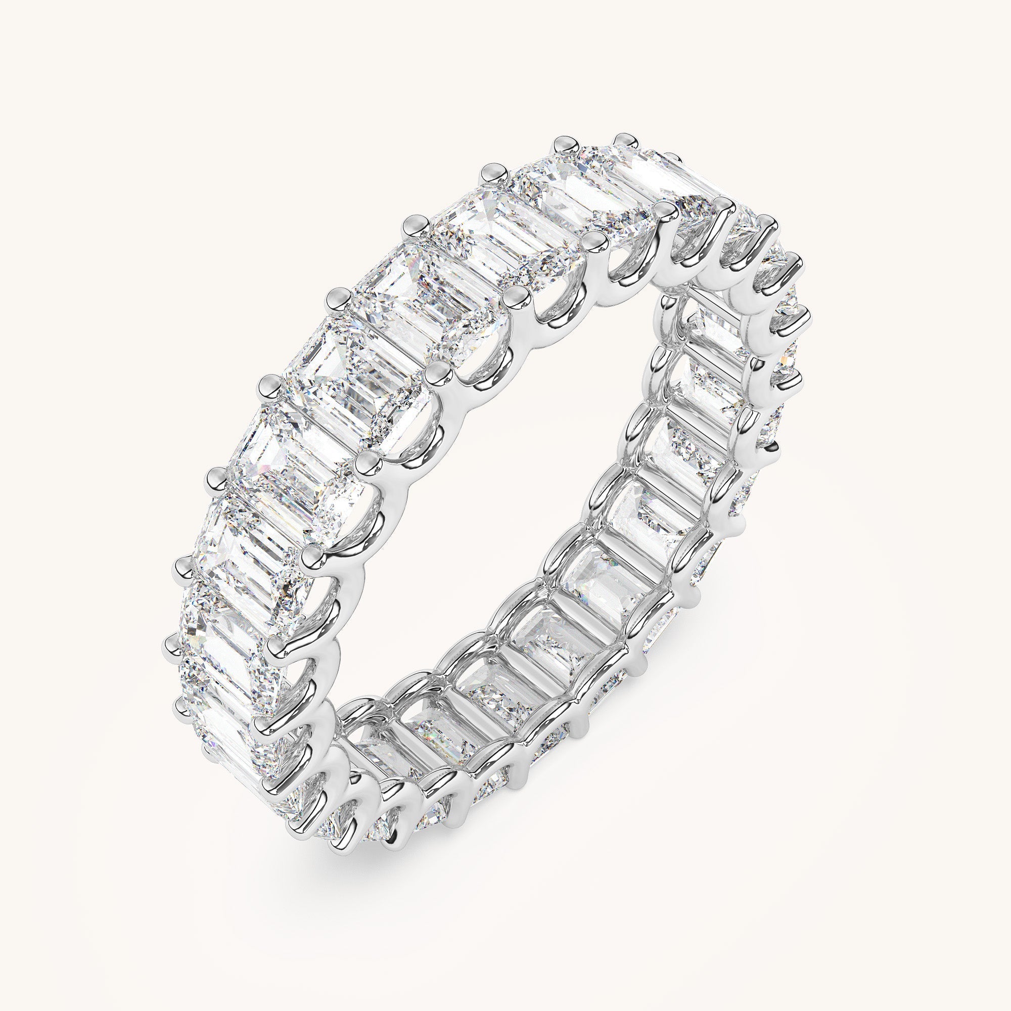 East-West Oval Scallop Eternity Band