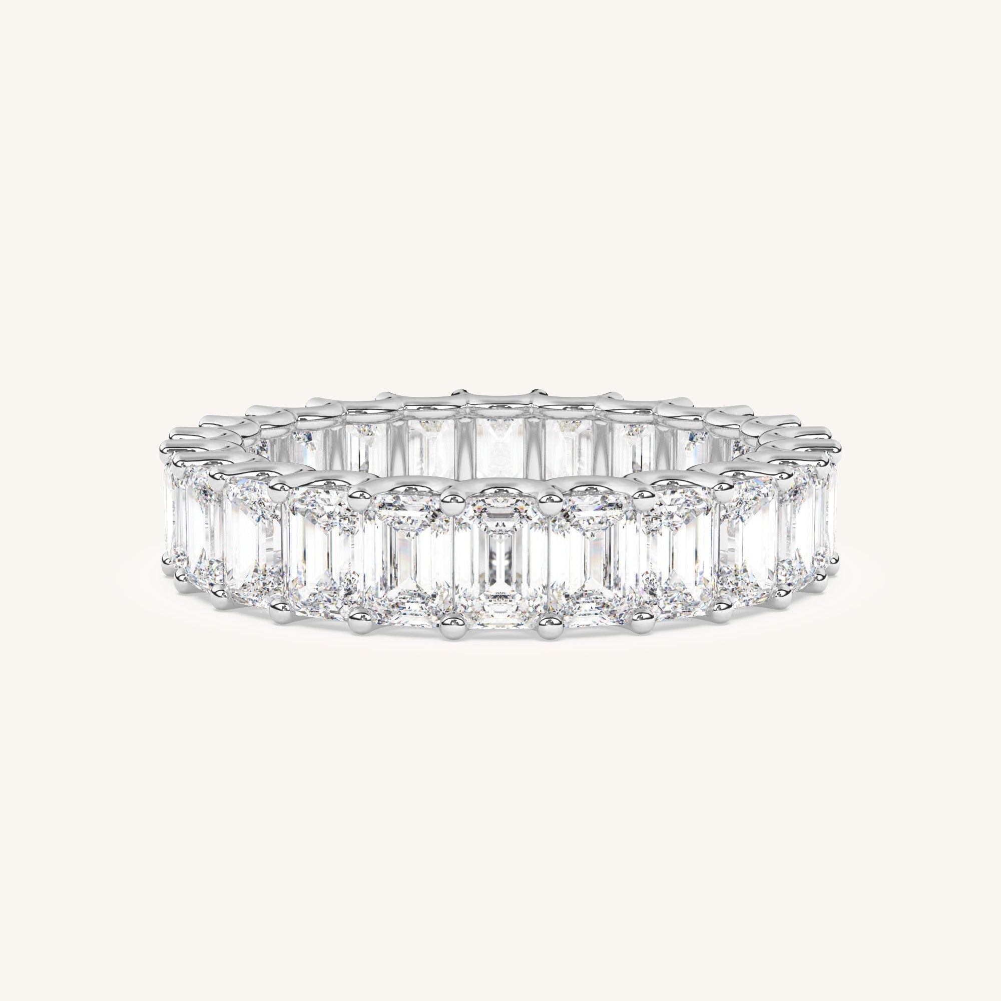 Emerald Scallop Eternity Band