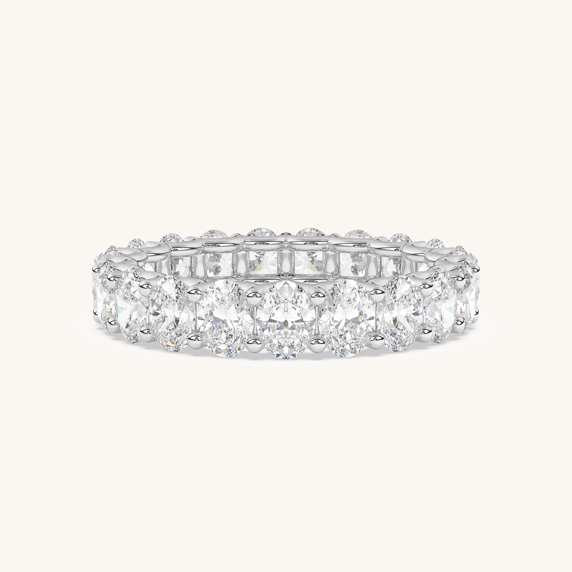 East-West Oval Scallop Eternity Band