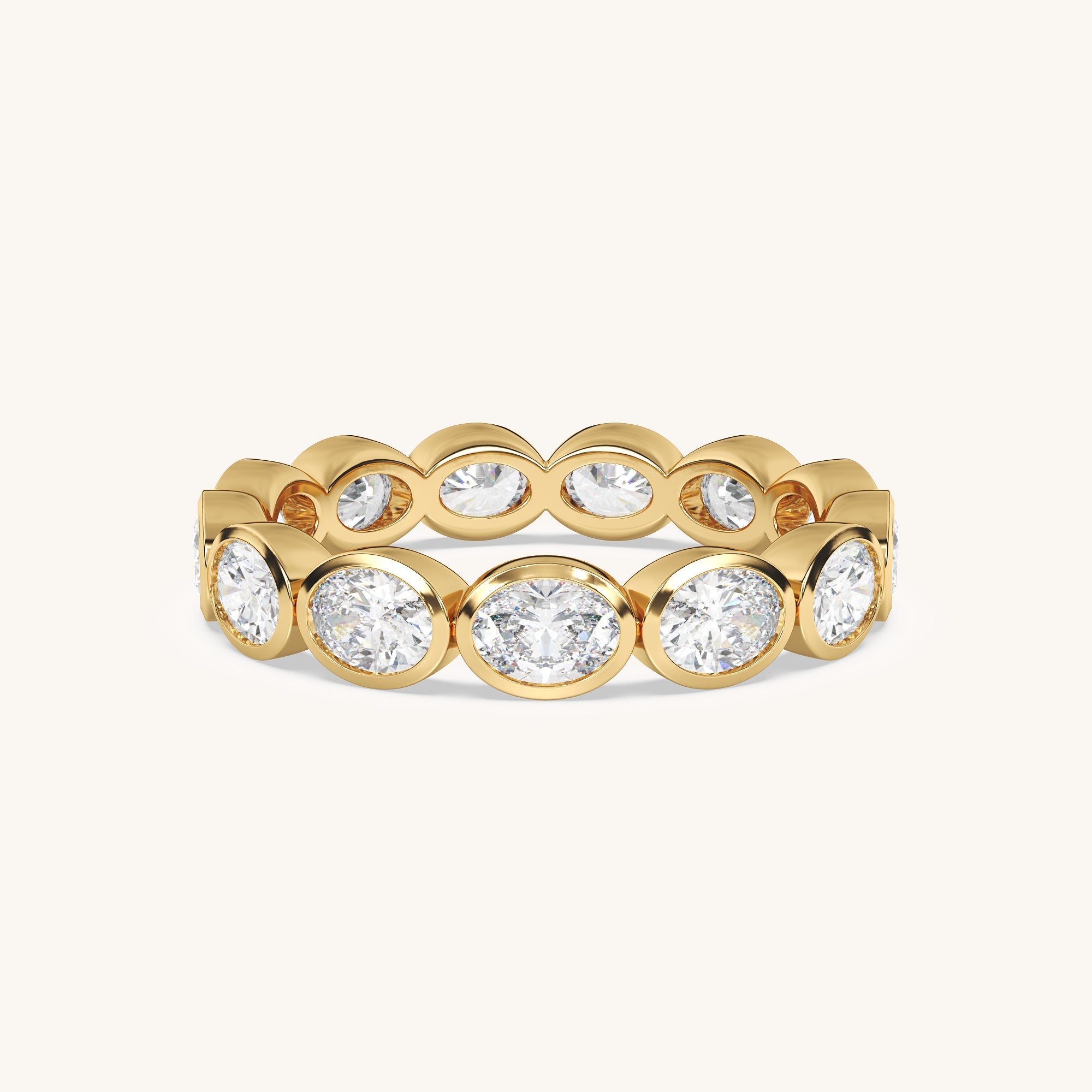 East-West Oval Bezel Eternity Band