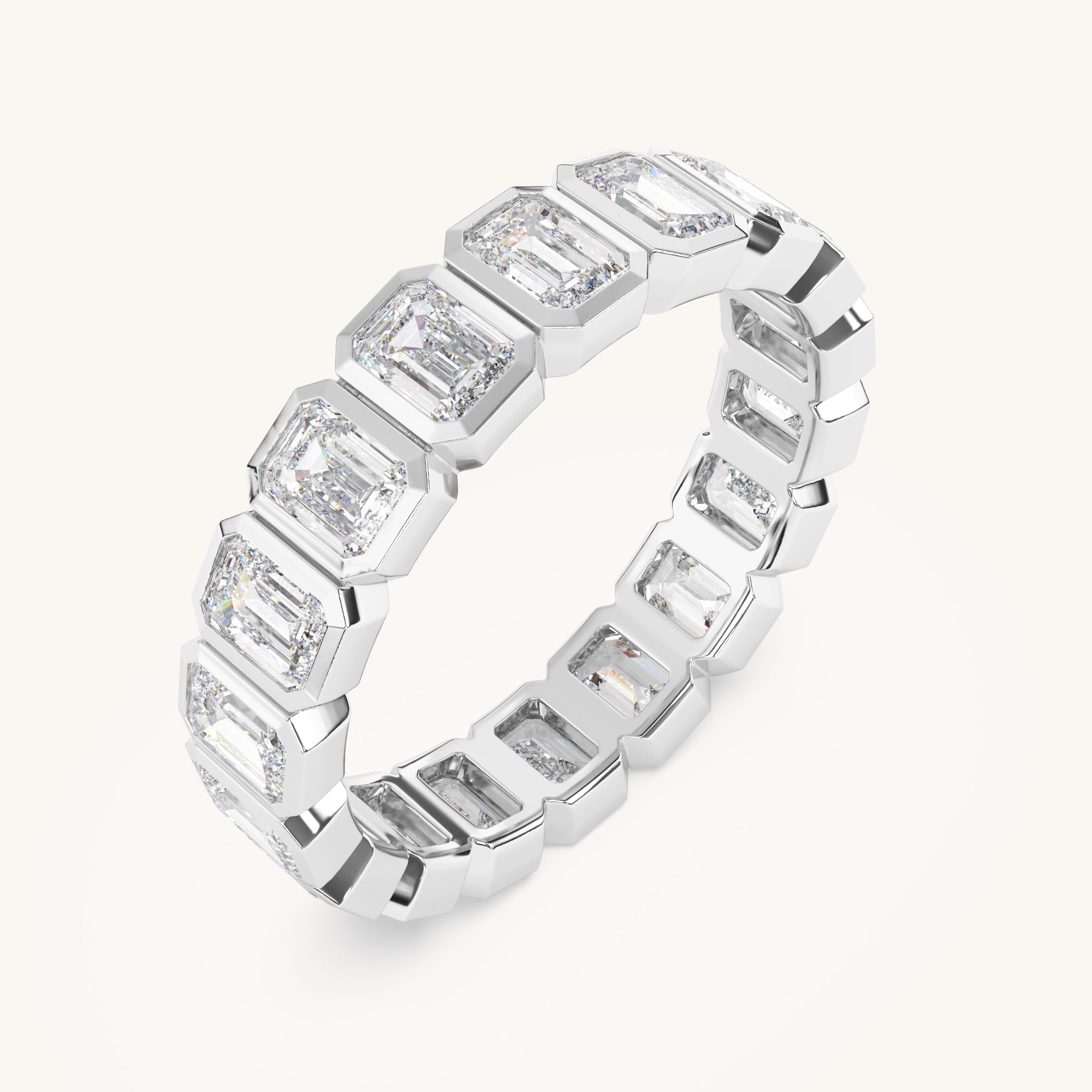 Emerald Bezel Eternity Band