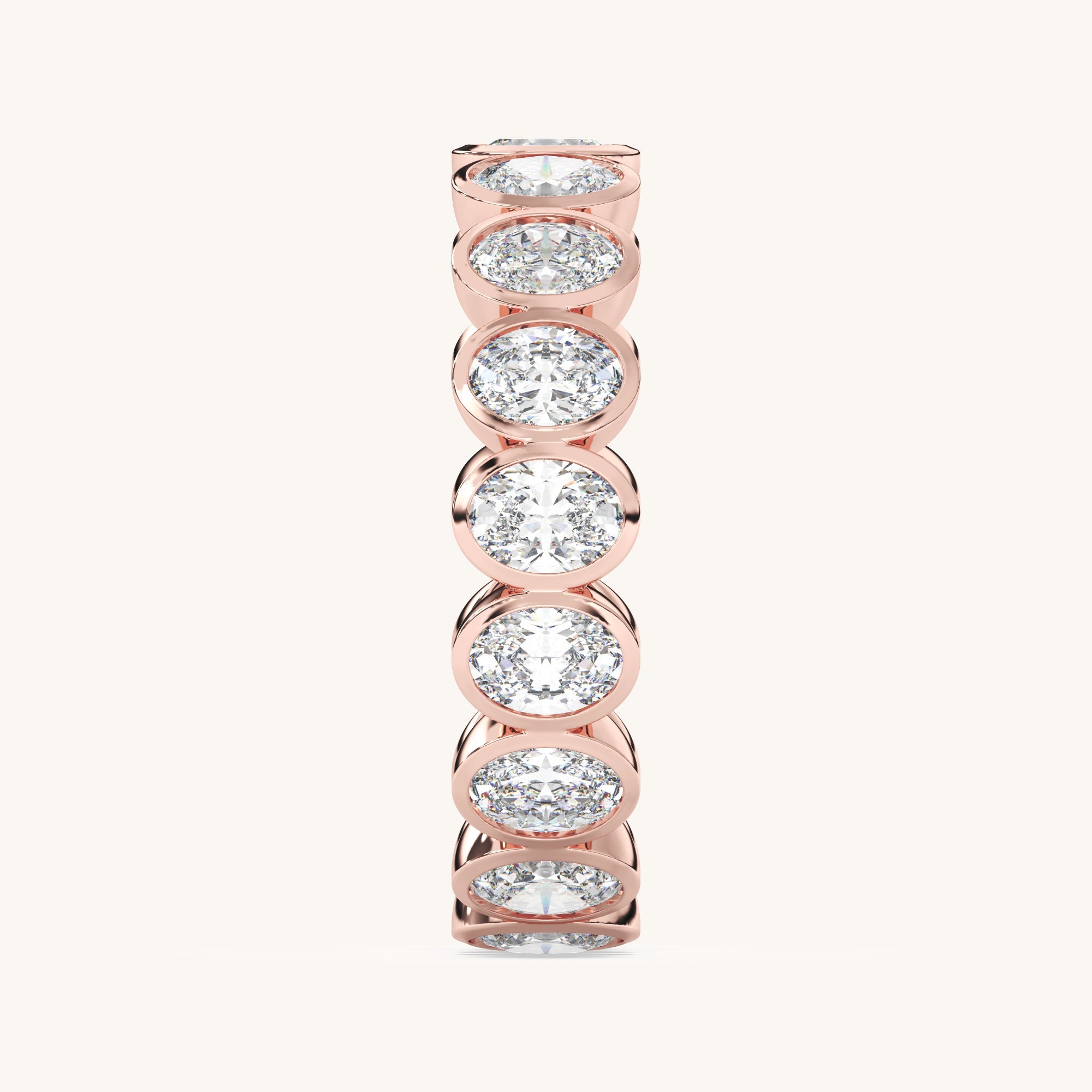 East-West Oval Bezel Eternity Band