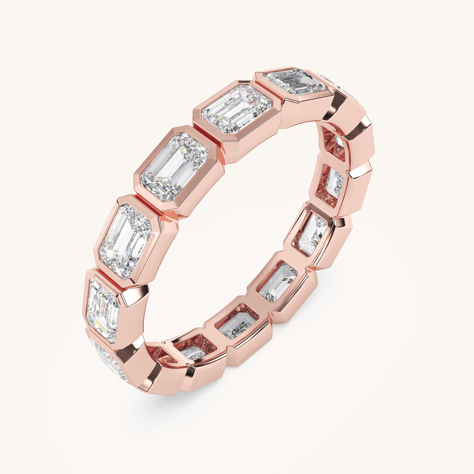 East-West Oval Bezel Eternity Band