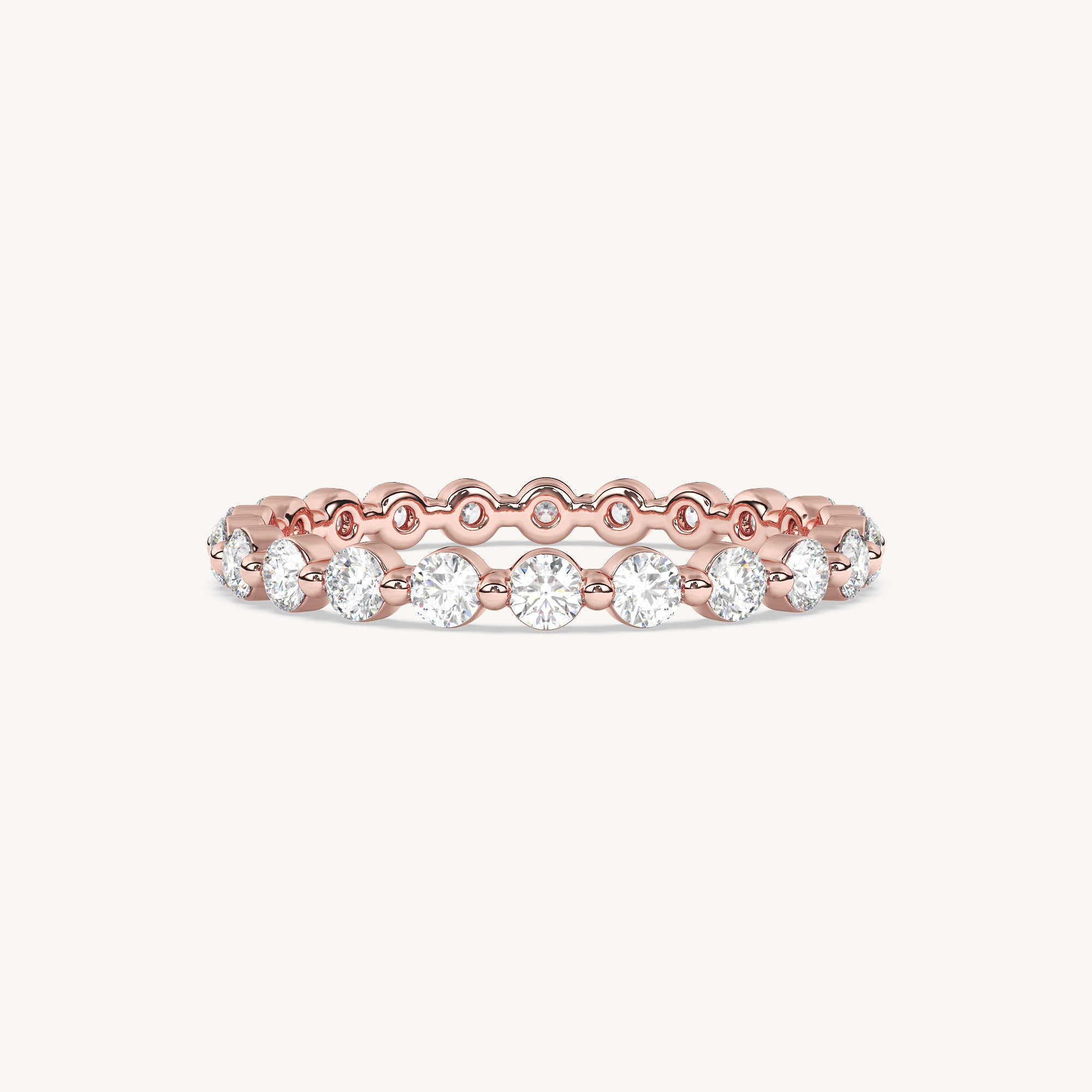 Shared Single Prong Eternity Band