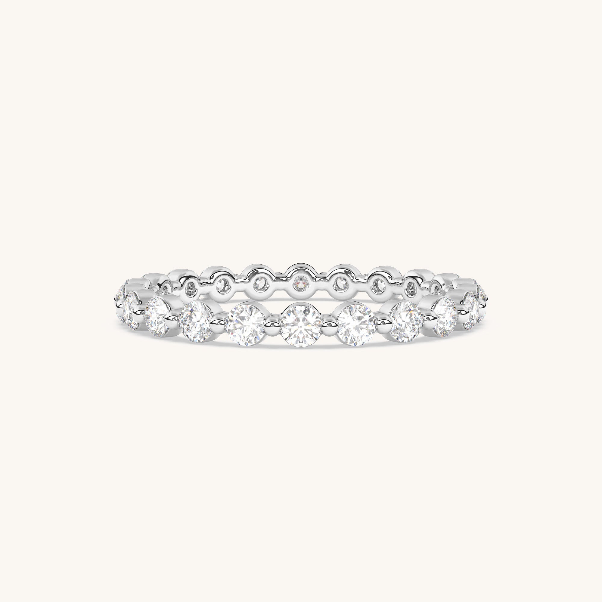 Shared Single Prong Eternity Band