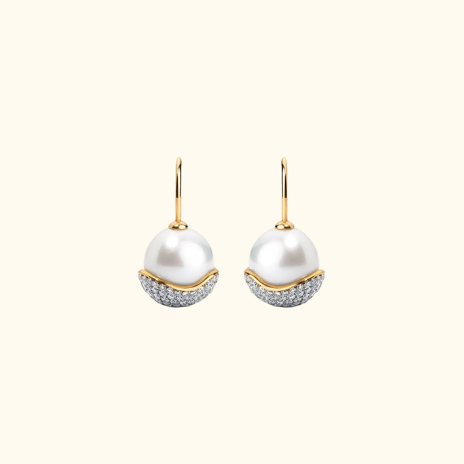 The Pavé Cassis Pearl Dangles