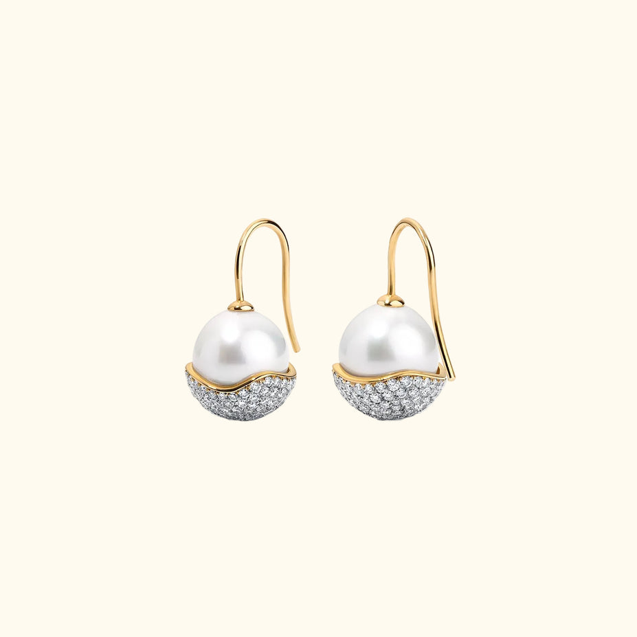 The Pavé Cassis Pearl Dangles