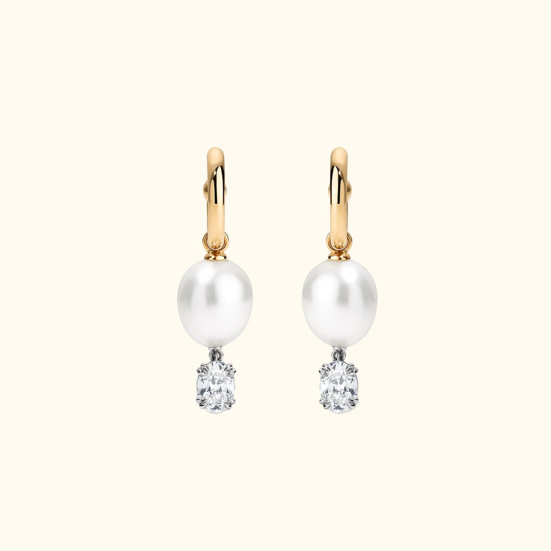 Pearl & Old Mine Oval Drops