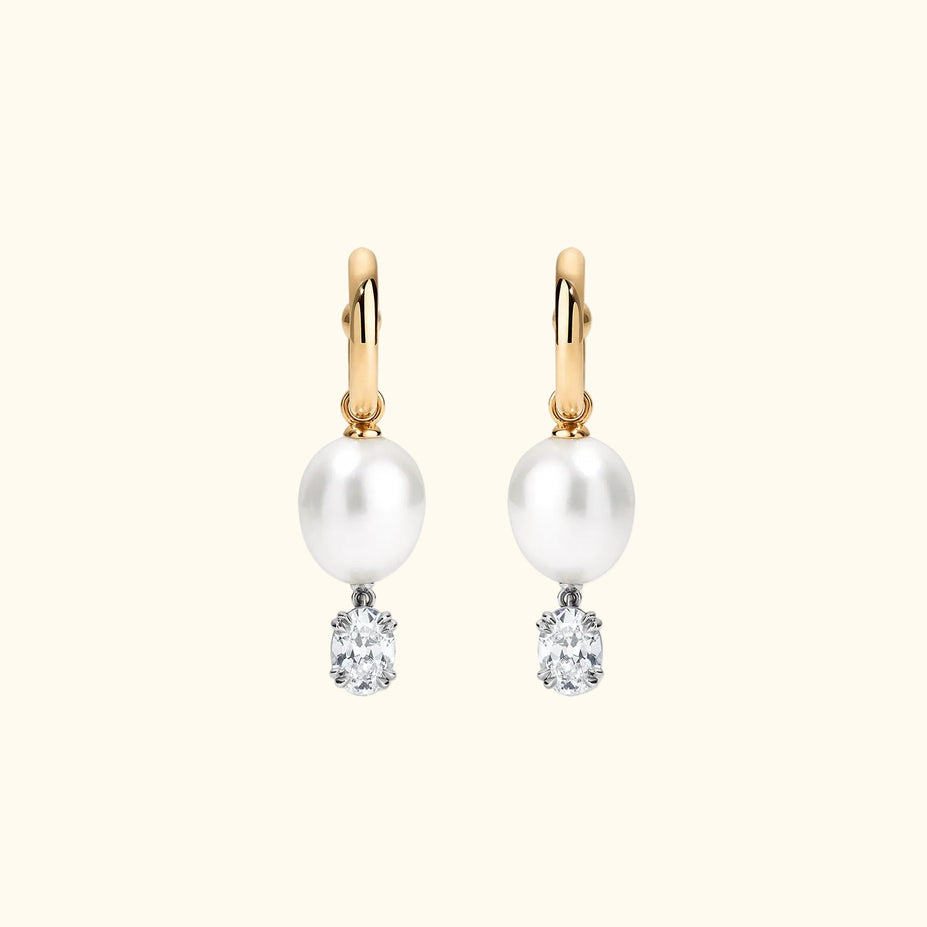 Pearl & Old Mine Oval Drops