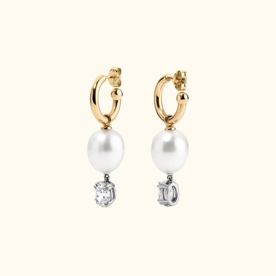 Pearl & Old Mine Oval Drops